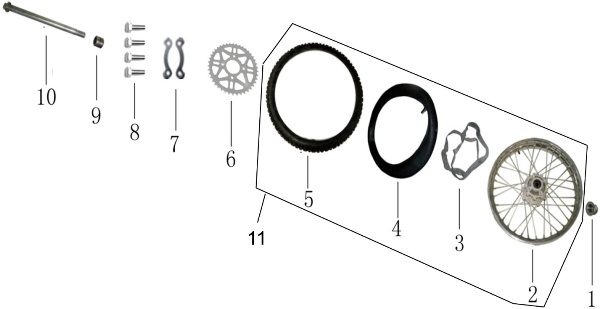 Схема к разделу Колесо заднее