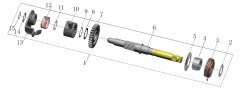  Вал кик-стартера для двигателя 170FMN (RC300-GY8B Bros / Booster)