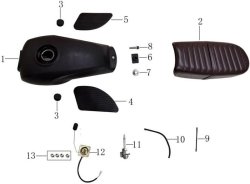  Бензобак, сиденье для мотоцикла Racer Triumph RC250CK-A / RC300-GY8H