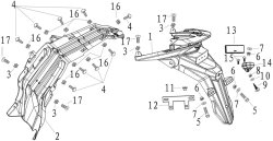  Крыло заднее для мотоцикла Racer RC300-GY8V XSR