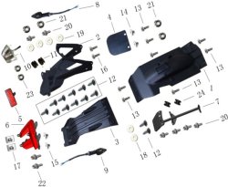  Крыло заднее для мотоцикла Racer RC300-GY8K XVR