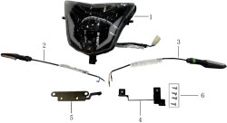  Фара передняя для мотоцикла Racer RC300-GY8B Bros MONO