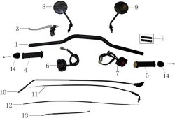  Руль и тросы для мотоцикла Racer Triumph RC250CK-A / RC300-GY8H