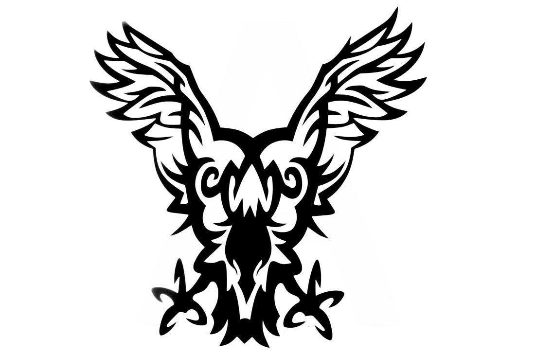 Наклейка на мотоцикл и скутер Eagle, 23х23см, черная