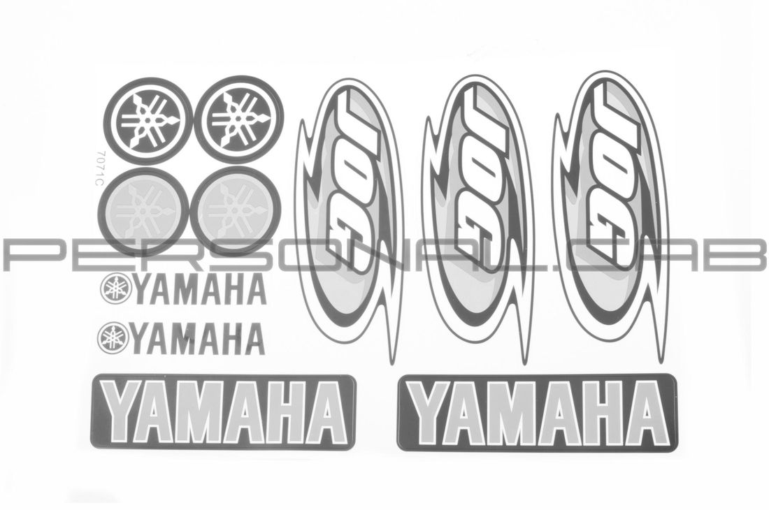 Наклейки (набор) Yamaha JOG (26х18см, 11шт, белая) (#7071C)