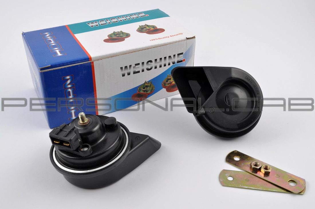 Сигналы (пара) улитка, 12V, крепление (черный, mod:3) WEISHINE