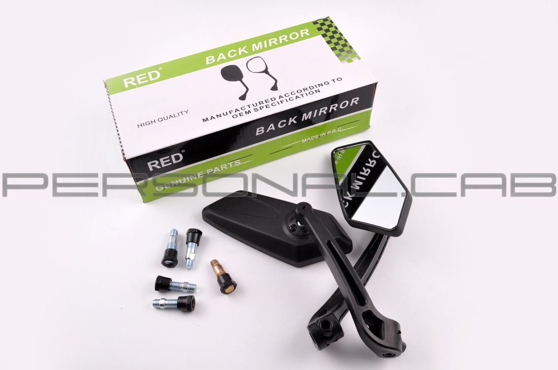 Зеркала многоугольные mod:201, 8/10 mm (черные) RED